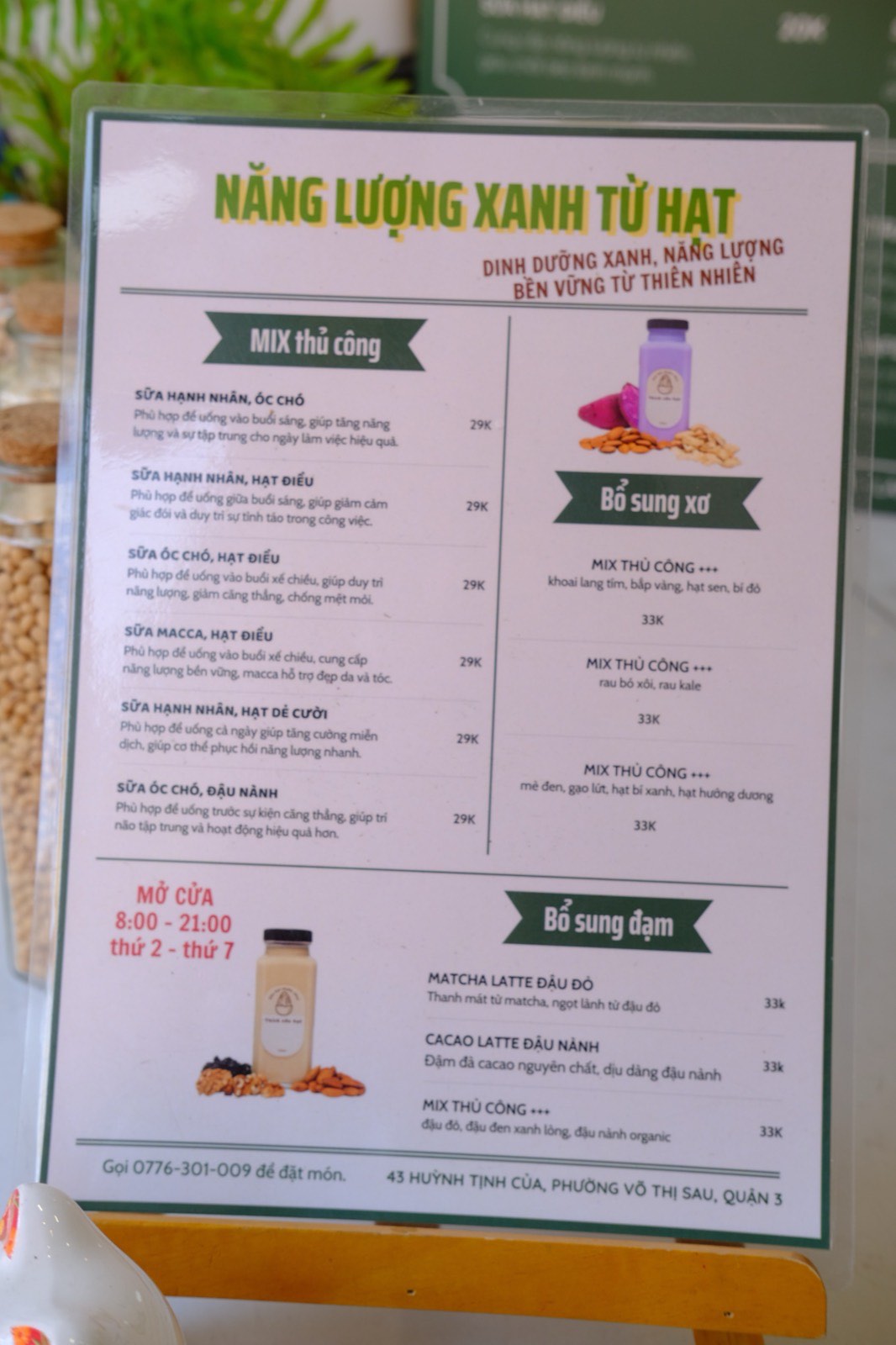 cách làm sữa hạt không bị tách nước - menu sua hat nang luong xanh